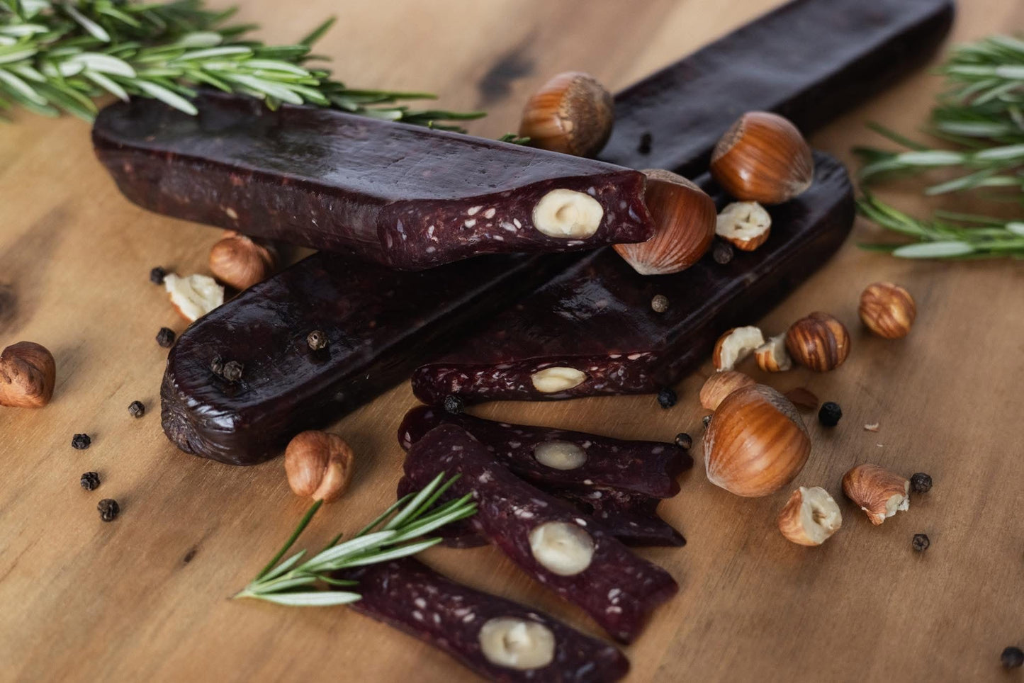 Air-Dried Venison Sausage with Hazelnuts