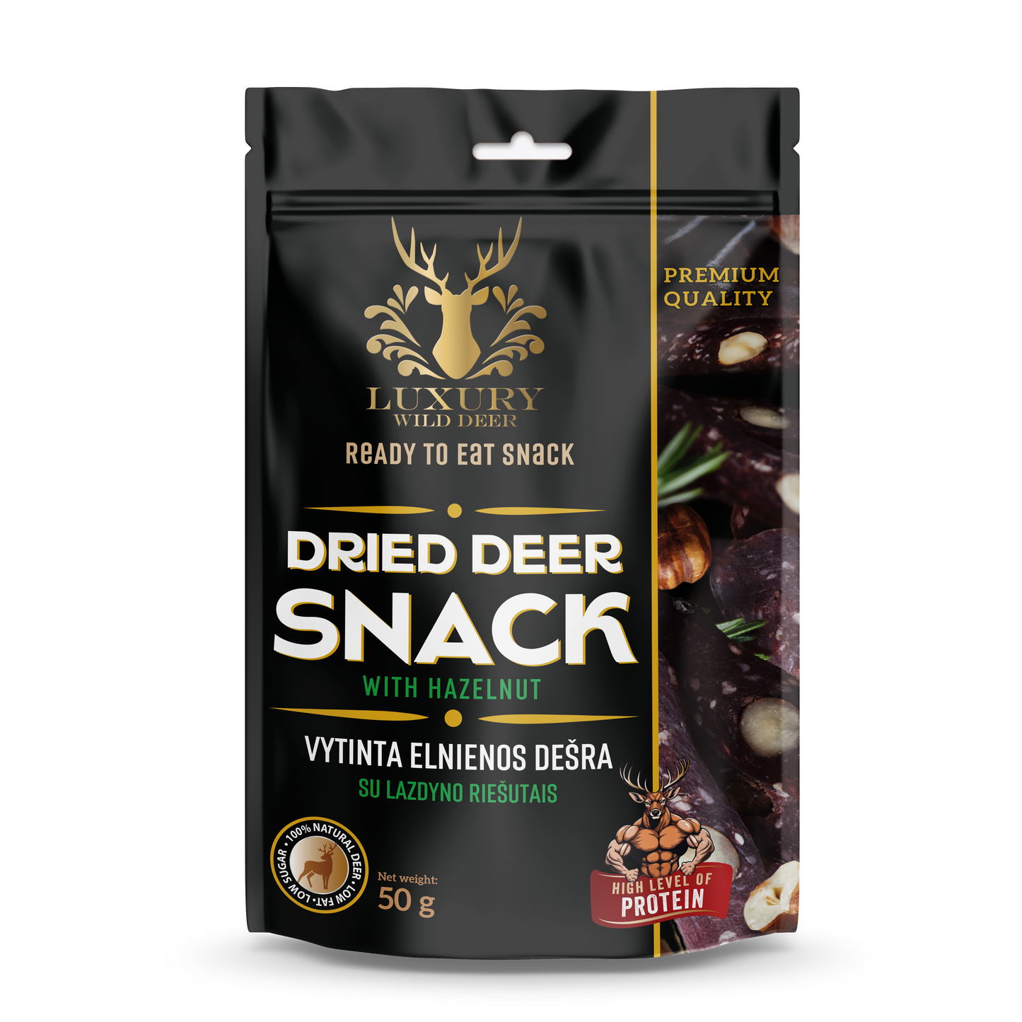 Air-Dried Venison Sausage with Hazelnuts